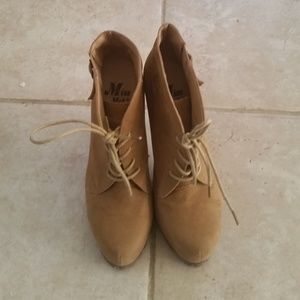 Miss Me Tan Platform Booties